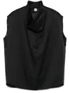 Totême Women's Sleeveless Funnel Neck Blouse Top In Black