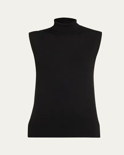 Totême Sleeveless Turtleneck Sweater In Black