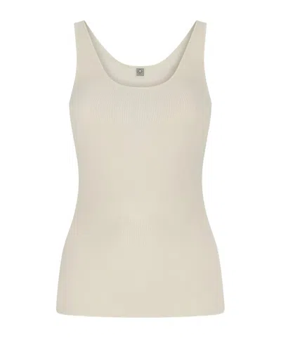 Totême Sleeveless Vest In Natural White