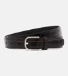 Totême Slim Croc-effect Leather Belt In Brown