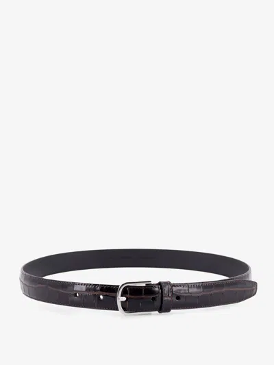 Totême Slim Croco-embossed Leather Belt In Brown