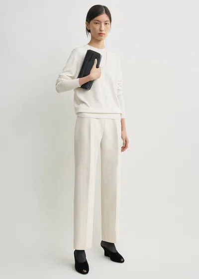 Totême Slim Evening Trousers Ecru In White