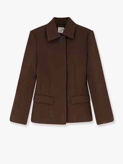 Totême Slim Fit Tailored Jacket In Brown