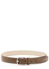 Totême Solid Color Slim Leather Belt In Metallic