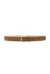 Totême Solid Color Slim Leather Belt In Tiramisu