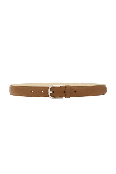 Totême Slim Leather Belt In Tiramisu