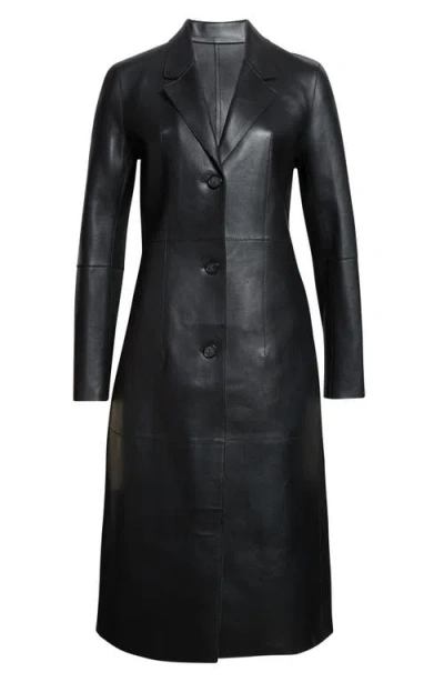 Totême Toteme Slim Leather Coat In Black