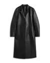 Totême Slim Leather Coat In Black