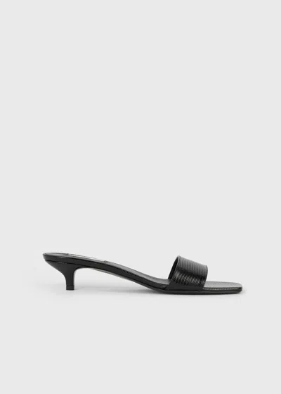 Totême Slim Lizard-embossed Bandeau Mules Black