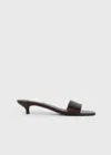 Totême Toteme Slim Kitten Heel Lizard Embossed Slide Sandal In Brown