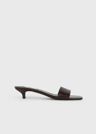 Totême Toteme Lizard-embossed Leather Mules In Brown
