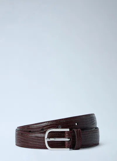 Totême Slim Lizard-embossed Belt In Brown