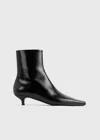 Totême Slim Naplack Ankle Boots Black In Black