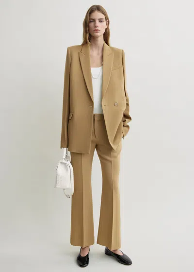 Totême Slim Tailored Blazer Beige In Brown