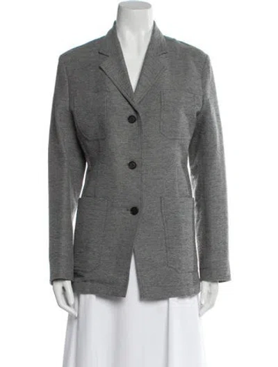 Pre-owned Totême Slim Wool Blazer In Gray
