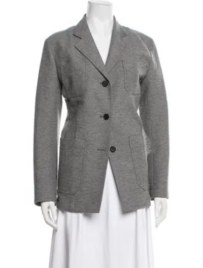 Pre-owned Totême Slim Wool Blend Blazer In Grey
