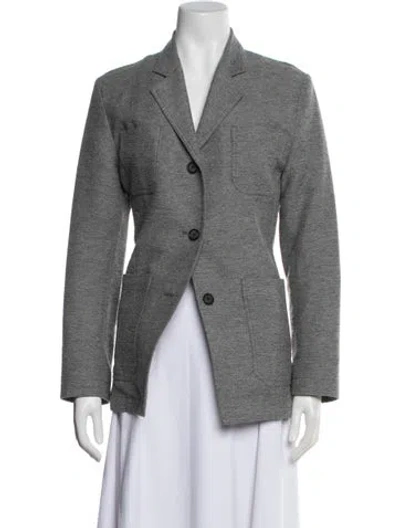 Pre-owned Totême Slim Wool Blend Blazer Wool Blazer In Gray