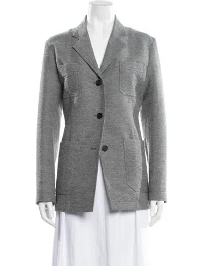 Pre-owned Totême Slim Wool Blend Wool Blazer In Gray