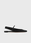 Totême Slingback Satin Mary Janes Black