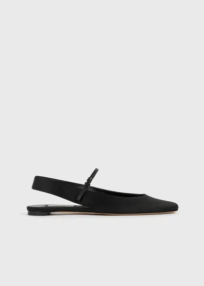 Totême Slingback Satin Mary Janes Black