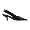 Totême Classic Leather Slingback Heels In Black
