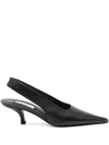 Totême Classic Leather Slingback Heels In Black
