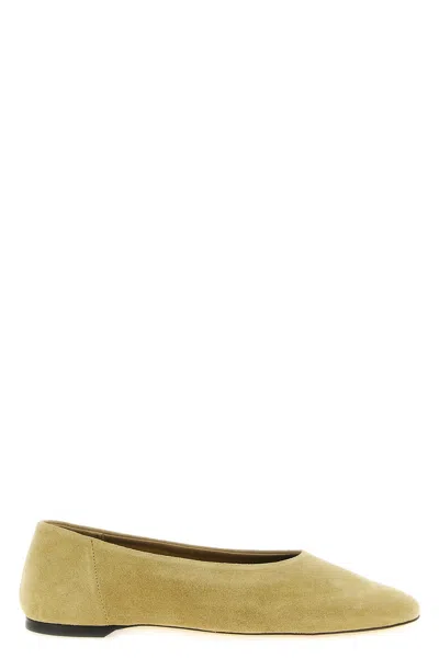 Totême Toteme Slip Suede Ballerina Flats In Neutral