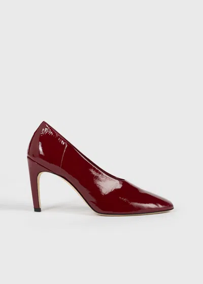 Totême Slip Naplack Pumps Cherry In Burgundy