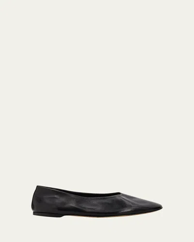 Totême Slip Nappa Leather Ballerina Flats In Black