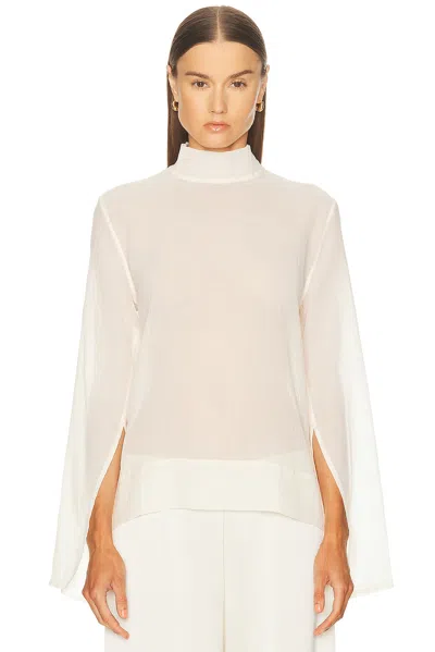 Totême Slit Sleeve Blouse In Sand