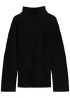 Totême Toteme Slit Sleeve Ribbed Knit Jumper In Black