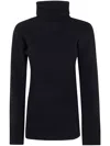 Totême Ribbed-knit Wool Turtleneck Sweater In Black