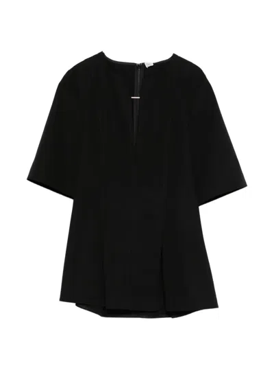 Totême Slit-detail Flared Blouse In Black