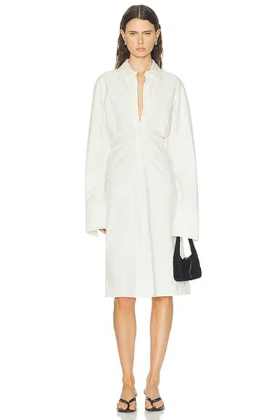 Totême Slouch Cotton Shirt Dress In White