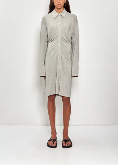 Totême Slouch Draped Jersey Midi Dress In Gray