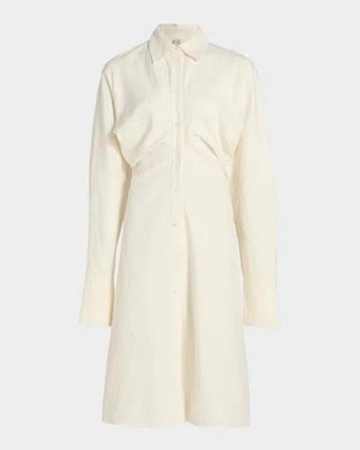 Totême Slouch Long-sleeve Knee-length Shirtdress In White