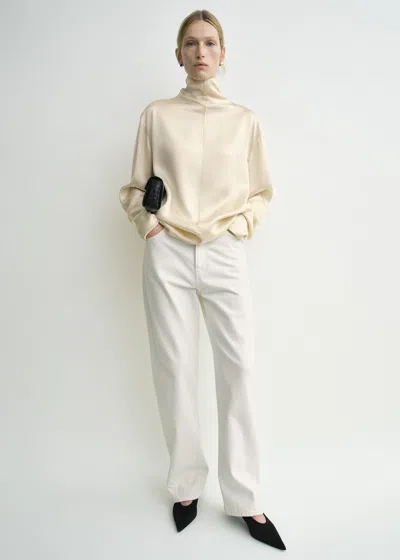 Totême Slouch-neck Blouse Ecru In White