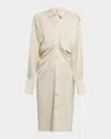 Totême Slouch Satin Knee-length Shirtdress In Pattern