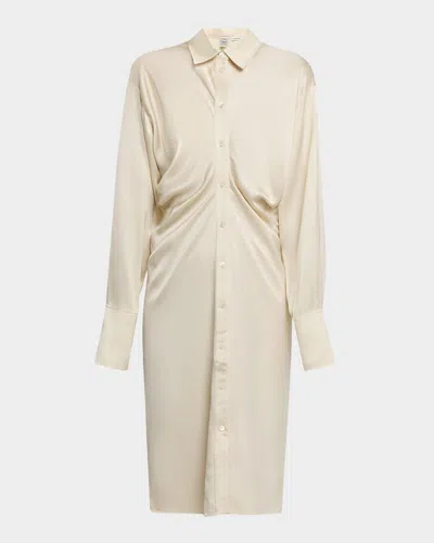 Totême Slouch Satin Knee-length Shirtdress In Pattern