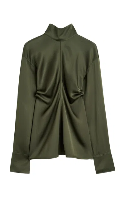 Totême Toteme Slouch Satin Top In Green