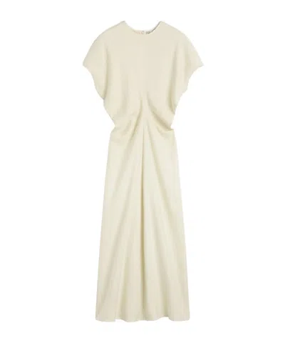 Totême Slouch Waist Basketweave Dress Straw In Yellow