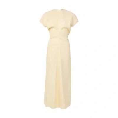 Totême Slouch Waist Crinkled Dress In Yellow