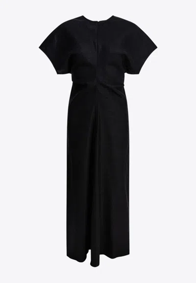 TOTÊME SLOUCH WAIST CRINKLED MAXI DRESS