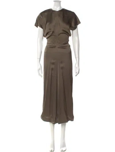 Pre-owned Totême Slouch Waist Dress Long Dress In Brown