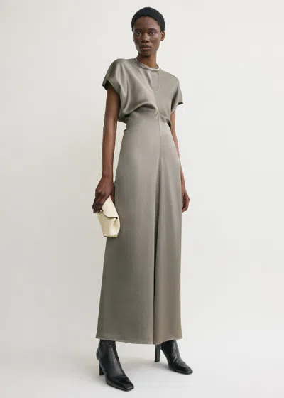 Totême Slouch Waist Dress Taupe In Brown