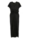 Totême Toteme Slouched Waist Woven Midi Dress In Black