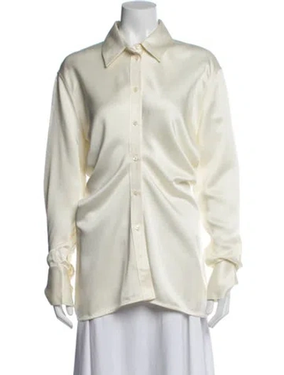 Pre-owned Totême Slouch Waist Shirt Long Sleeve Button-up Top In Neutral