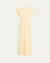 Totême Slouch Waist Short-sleeve Ankle Dress In White