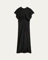Totême Slouch Waist Short-sleeve Ankle Dress In Black