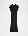 Totême Slouch Waist Short-sleeve Ankle Dress In Black